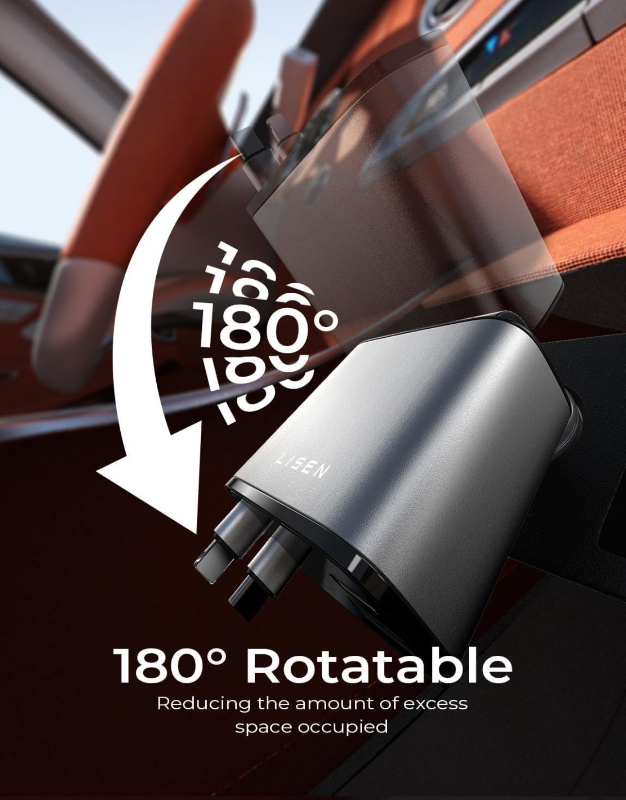 LISEN Retractable Car Charger, 69W USB C Car Accessories Adapter for iPhone 16 USB C Charger Fast Charging,Gifts for Women Men, Travel Essentials, Truck Accessories, for iPhone 16 Pro Max 15 14 13 12