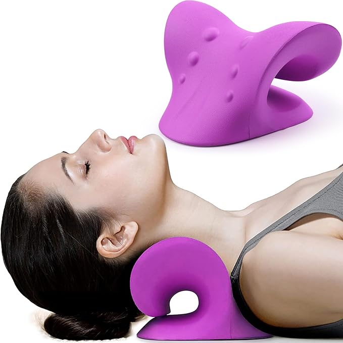 RESTCLOUD Neck and Shoulder Relaxer, Cervical Traction Device for TMJ Pain Relief and Cervical Spine Alignment, Chiropractic Pillow, Neck Stretcher
