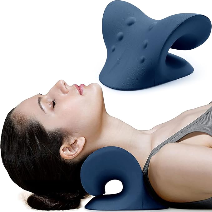 RESTCLOUD Neck and Shoulder Relaxer, Cervical Traction Device for TMJ Pain Relief and Cervical Spine Alignment, Chiropractic Pillow, Neck Stretcher