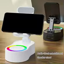 Phone Holder 3 in 1 Wireless Audio Bluetooth Speaker Adjustable Foldable Desktop Holder For Family Live iPhone Xiaomi Lazy Stand